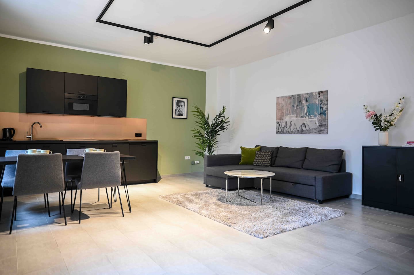 Wohnzimmer mit Schlafcouch